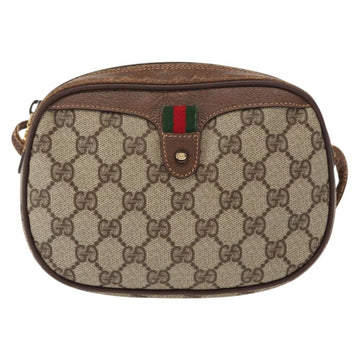 GUCCI GG Supreme Web Sherry Line Bag PVC Beige Red 007 58 6112 9411 Auth BA8618 - 0