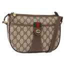 GUCCI GG Supreme Web Sherry Line Bag PVC Beige Gold 89 02 032 Auth BA8619-1