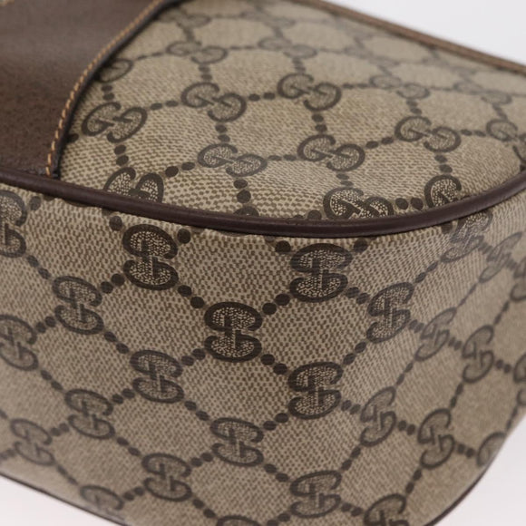 GUCCI GG Supreme Web Sherry Line Bag PVC Beige Gold 89 02 032 Auth BA8619