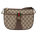 GUCCI GG Supreme Web Sherry Line Bag PVC Beige Gold 89 02 032 Auth BA8619-2