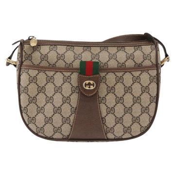 GUCCI GG Supreme Web Sherry Line Bag PVC Beige Gold 89 02 032 Auth BA8619 - 0