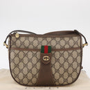 GUCCI GG Supreme Web Sherry Line Bag PVC Beige Gold 89 02 032 Auth BA8619-24