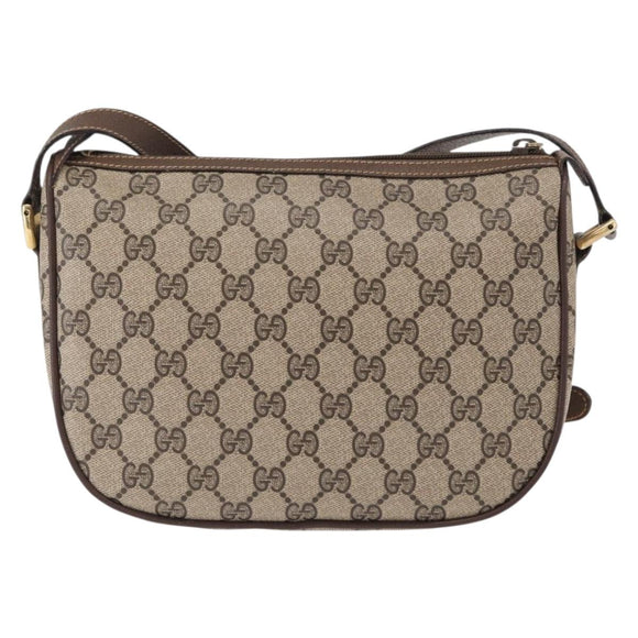 GUCCI GG Supreme Web Sherry Line Bag PVC Beige Gold 89 02 032 Auth BA8619