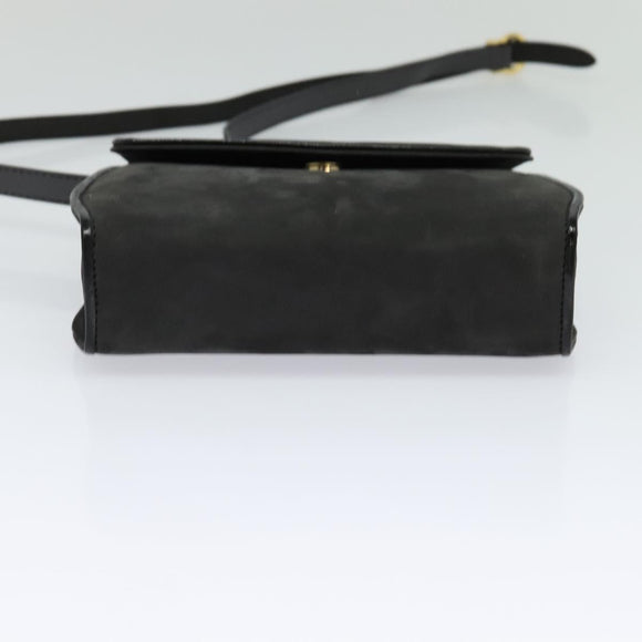 Salvatore Ferragamo Shoulder Bag Suede Gray Auth BA862