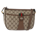 GUCCI GG Supreme Web Sherry Line Shoulder Bag PVC Beige 89 02 032 Auth BA8620-1