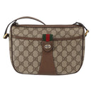GUCCI GG Supreme Web Sherry Line Shoulder Bag PVC Beige 89 02 032 Auth BA8620-2