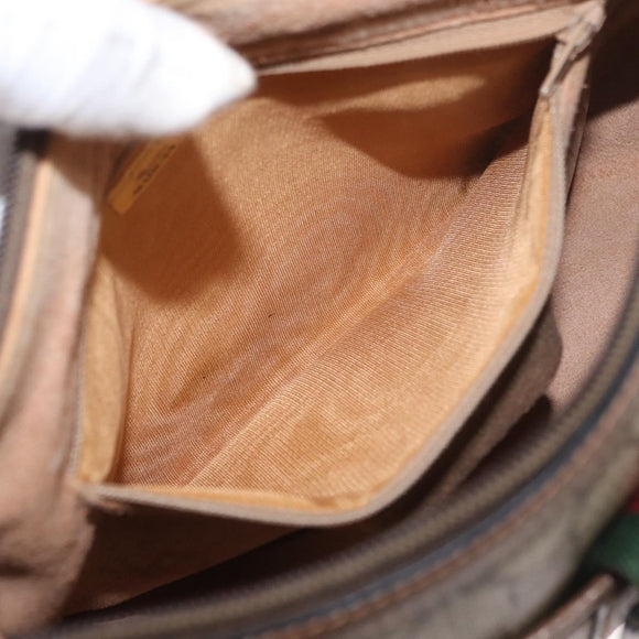 GUCCI GG Supreme Web Sherry Line Shoulder Bag PVC Beige 89 02 032 Auth BA8620