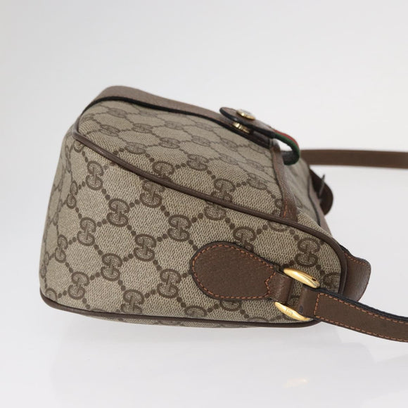 GUCCI GG Supreme Web Sherry Line Shoulder Bag PVC Beige 89 02 032 Auth BA8620