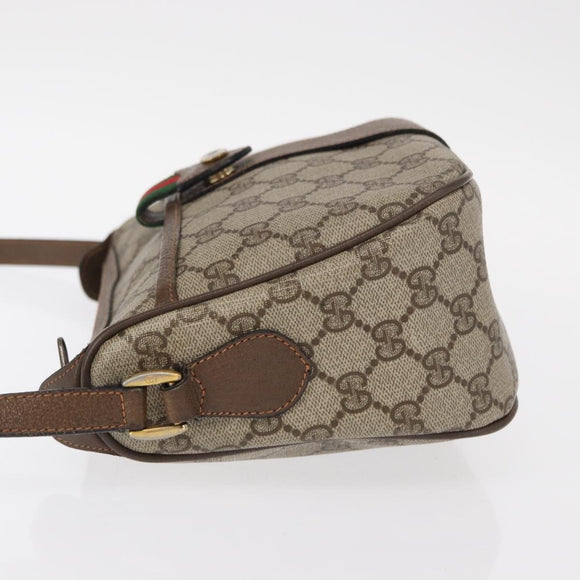 GUCCI GG Supreme Web Sherry Line Shoulder Bag PVC Beige 89 02 032 Auth BA8620