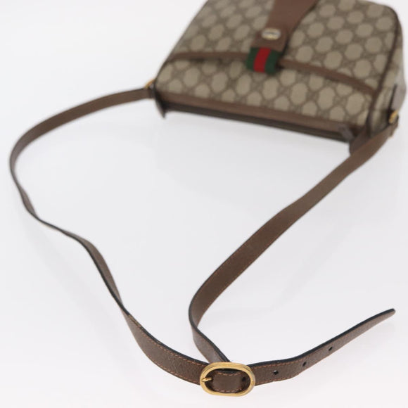 GUCCI GG Supreme Web Sherry Line Shoulder Bag PVC Beige 89 02 032 Auth BA8620