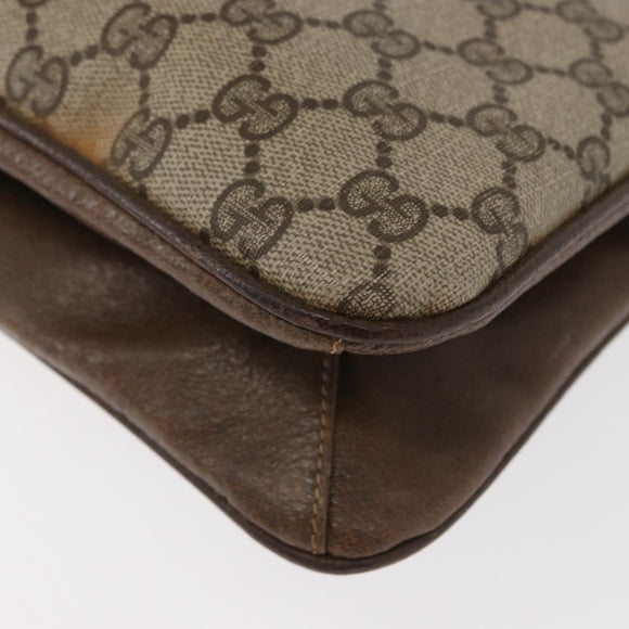 GUCCI GG Supreme Tote Bag PVC Beige Gold Auth BA8621