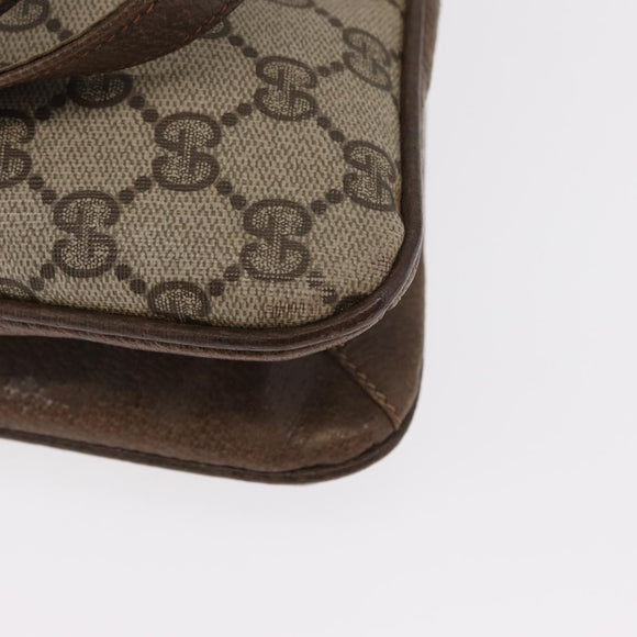 GUCCI GG Supreme Tote Bag PVC Beige Gold Auth BA8621