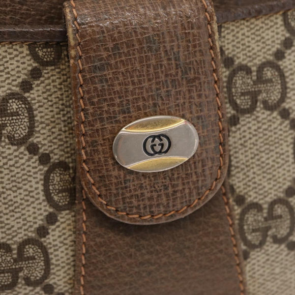 GUCCI GG Supreme Tote Bag PVC Beige Gold Auth BA8621