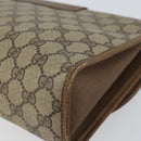 GUCCI GG Supreme Web Sherry Line Clutch Bag PVC Beige Red Auth BA8622-14