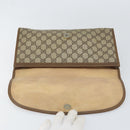 GUCCI GG Supreme Web Sherry Line Clutch Bag PVC Beige Red Auth BA8622-9