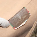 GUCCI GG Supreme Web Sherry Line Clutch Bag PVC Beige Red Auth BA8622-17