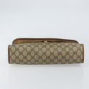 GUCCI GG Supreme Web Sherry Line Clutch Bag PVC Beige Red Auth BA8622-6
