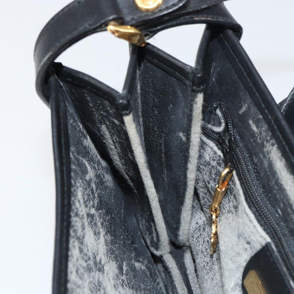 GUCCI GG Supreme Shoulder Bag PVC Leather Black Gold 001 084 0905 Auth BA8623