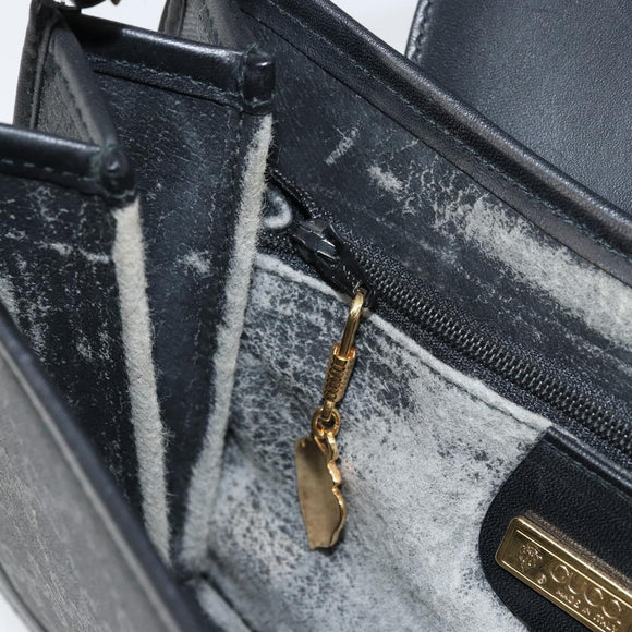 GUCCI GG Supreme Shoulder Bag PVC Leather Black Gold 001 084 0905 Auth BA8623