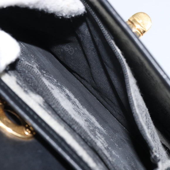 GUCCI GG Supreme Shoulder Bag PVC Leather Black Gold 001 084 0905 Auth BA8623