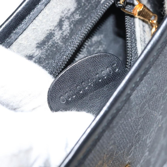 GUCCI GG Supreme Shoulder Bag PVC Leather Black Gold 001 084 0905 Auth BA8623