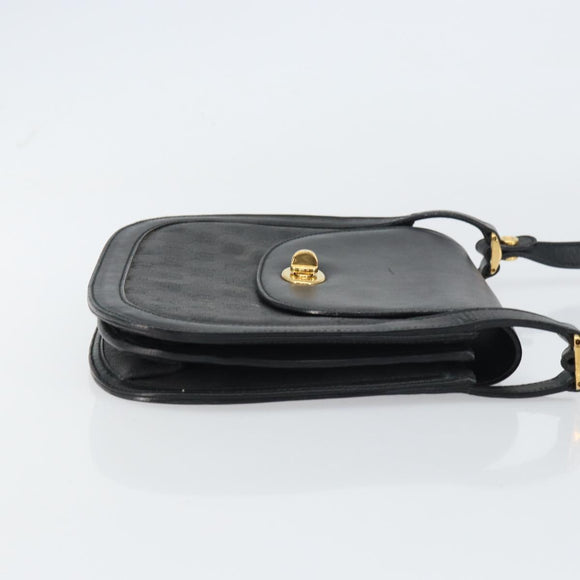 GUCCI GG Supreme Shoulder Bag PVC Leather Black Gold 001 084 0905 Auth BA8623