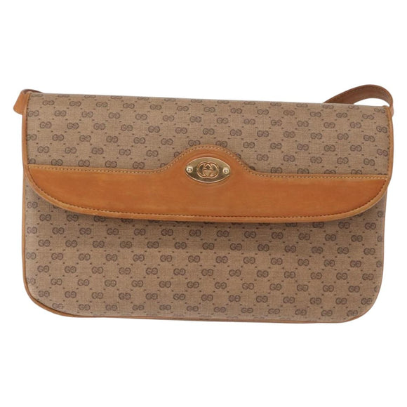 GUCCI Micro GG Supreme Shoulder Bag PVC Beige Gold 004 106 0024 Auth BA8625