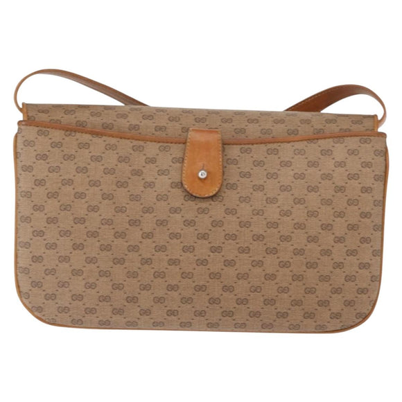 GUCCI Micro GG Supreme Shoulder Bag PVC Beige Gold 004 106 0024 Auth BA8625