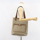 GUCCI GG Supreme Web Sherry Line Tote Bag PVC Beige Red 39 02 003 Auth BA8627-21