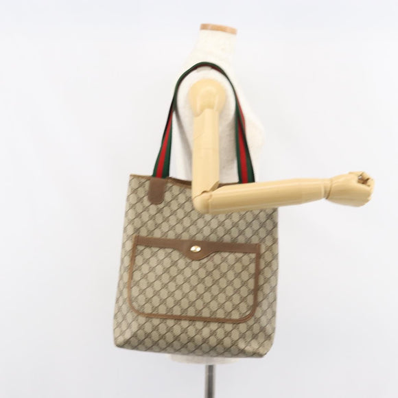 GUCCI GG Supreme Web Sherry Line Tote Bag PVC Beige Red 39 02 003 Auth BA8627