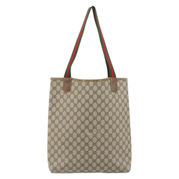 GUCCI GG Supreme Web Sherry Line Tote Bag PVC Beige Red 39 02 003 Auth BA8628 - 0
