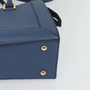 MCM Hand Bag Safiano leather 2way Blue Gold Auth BA863-16