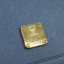 MCM Hand Bag Safiano leather 2way Blue Gold Auth BA863-17