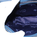 MCM Hand Bag Safiano leather 2way Blue Gold Auth BA863-21