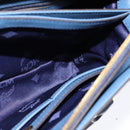 MCM Hand Bag Safiano leather 2way Blue Gold Auth BA863-23