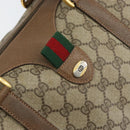 GUCCI GG Supreme Web Sherry Line Boston Bag PVC Beige Gold 39 02 007 Auth BA8630-17