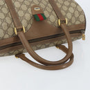 GUCCI GG Supreme Web Sherry Line Boston Bag PVC Beige Gold 39 02 007 Auth BA8630-7