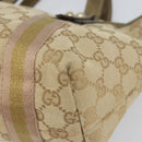 GUCCI GG Canvas Sherry Line Hand Bag Beige Gold 139261 Auth BA8631-9