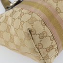 GUCCI GG Canvas Sherry Line Hand Bag Beige Gold 139261 Auth BA8631-16