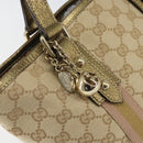 GUCCI GG Canvas Sherry Line Hand Bag Beige Gold 139261 Auth BA8631-10