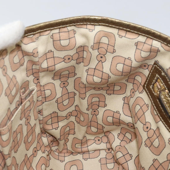 GUCCI GG Canvas Sherry Line Hand Bag Beige Gold 139261 Auth BA8631