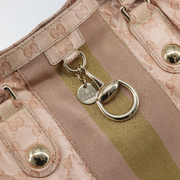 GUCCI GG Crystal Abbey Tote Bag Pink Gold 211921 Auth BA8633