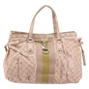 GUCCI GG Crystal Abbey Tote Bag Pink Gold 211921 Auth BA8633-2