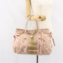 GUCCI GG Crystal Abbey Tote Bag Pink Gold 211921 Auth BA8633-23