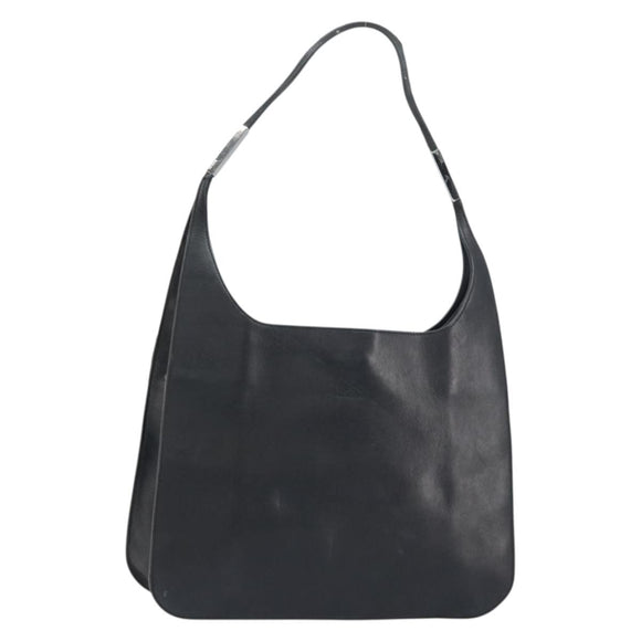 GUCCI Shoulder Bag Leather Black Silver 001 3167 3754 Auth BA8635