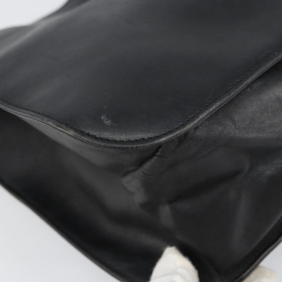 GUCCI Shoulder Bag Leather Black Silver 001 3167 3754 Auth BA8635