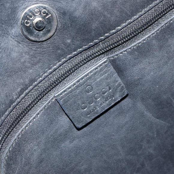 GUCCI Shoulder Bag Leather Black Silver 001 3167 3754 Auth BA8635