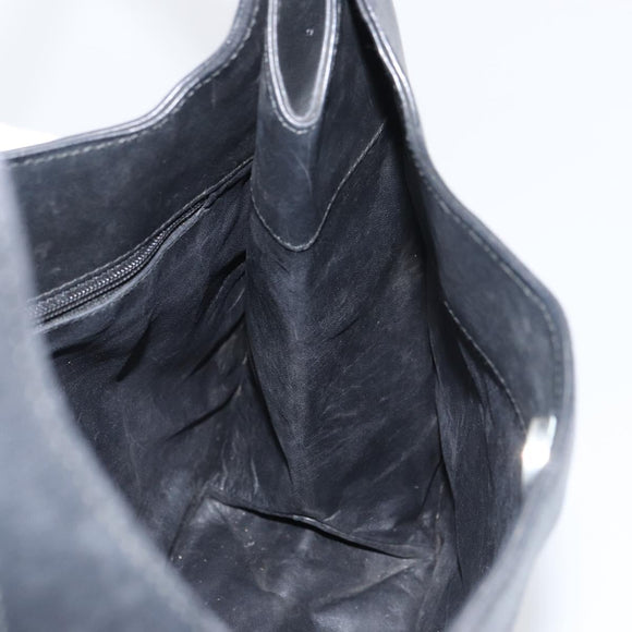 GUCCI Shoulder Bag Leather Black Silver 001 3167 3754 Auth BA8635