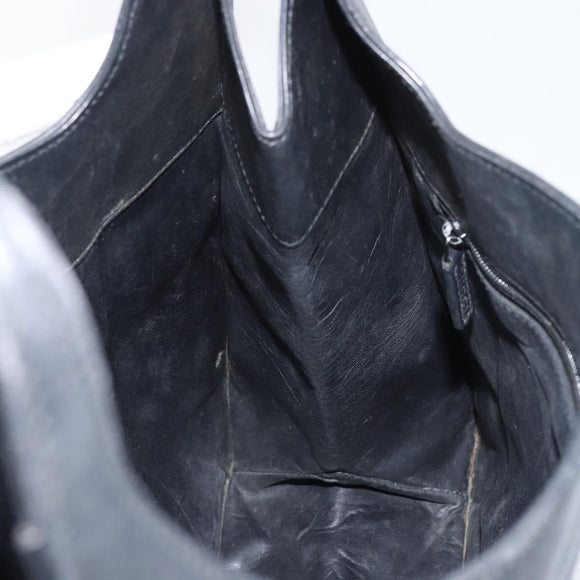 GUCCI Shoulder Bag Leather Black Silver 001 3167 3754 Auth BA8635