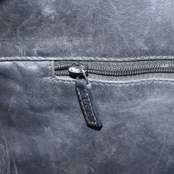 GUCCI Shoulder Bag Leather Black Silver 001 3167 3754 Auth BA8635